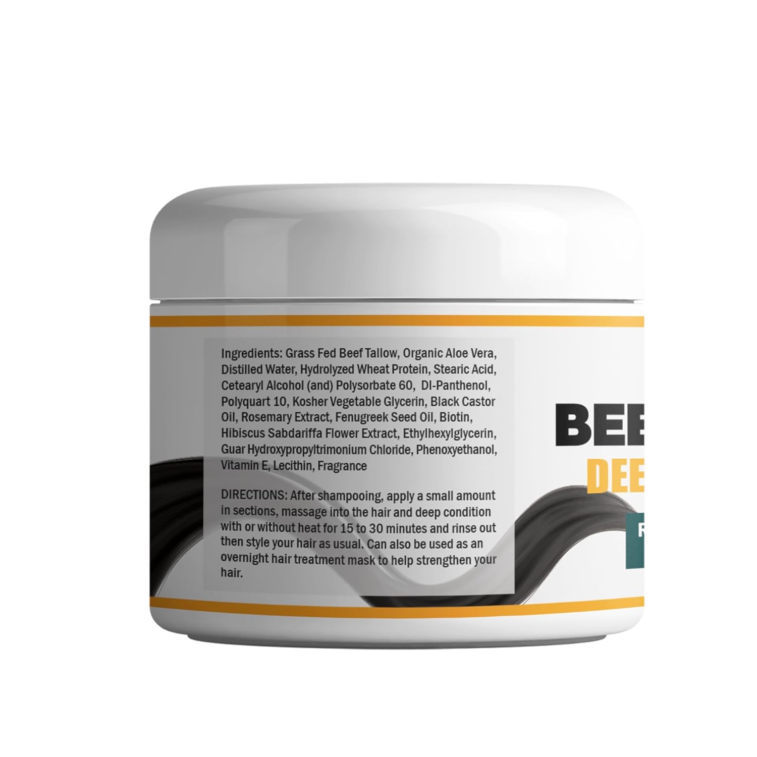 8 oz Beef Tallow Deep Conditioner for Dry Damaged Hair Handmade Moisturizing Hair Mask - Image 2