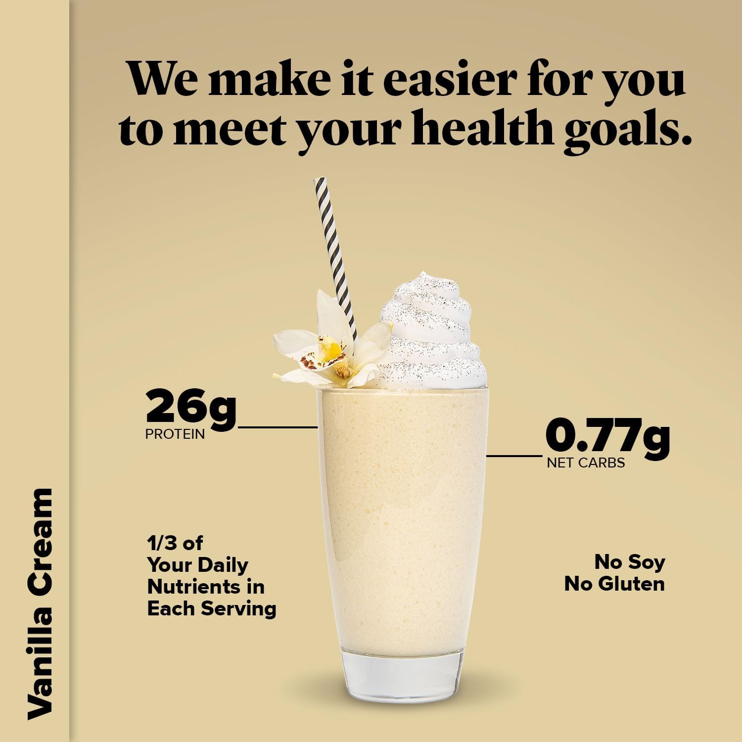 Keto Chow Vanilla Cream 16oz Nutritionally Complete Low Carb Dairy Free Meal Replacement Shake Powder - Image 2