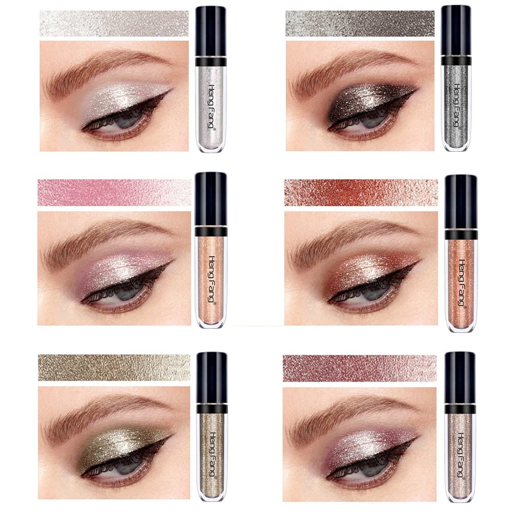 Lucoss 6 Color Shimmer Metallic Waterproof Liquid Eyeshadow Set - Image 4