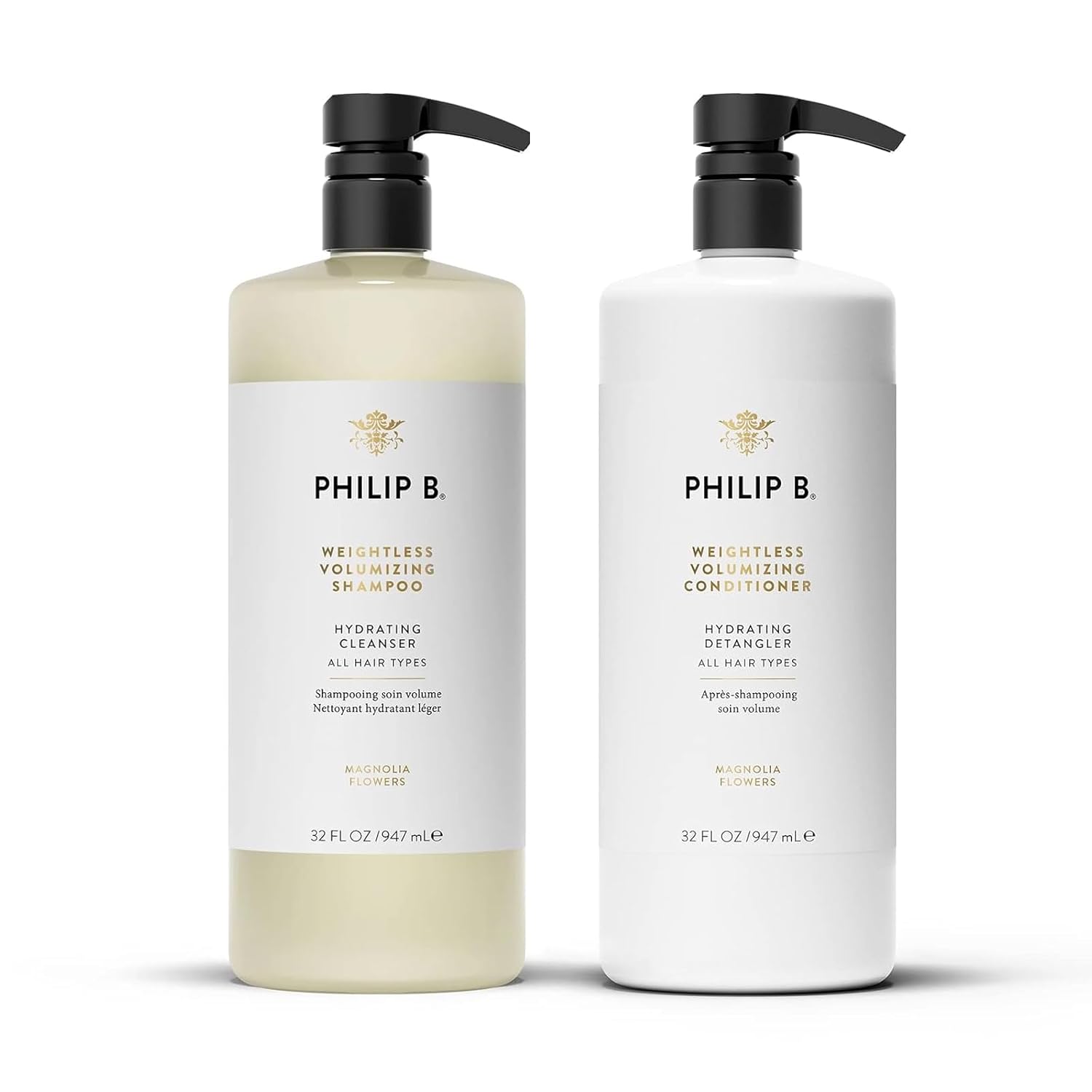 PHILIP B. Weightless Volumizing Hair Shampoo 32 oz. + Weightless Volumizing Conditioner, 32 oz, Shampoo and Conditioner Set