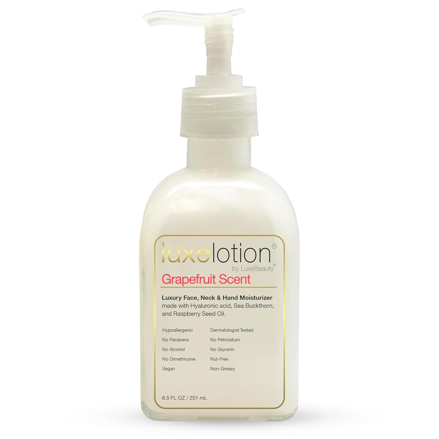Non Greasy Hyaluronic Acid Moisturizer for Face, Neck & Hands – Grapefruit-Scented Hyaluronic Acid Body Lotion - Anti Aging, Silicone Free, No Fillers - Organic & Plant Based Non Toxic Lotion