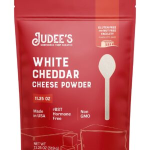 Judee's Gluten Free Judee’s White Cheddar Cheese Powder 11.25oz - Non-GMO, Hormone-Free - Gluten-Free, Nut-Free - Powdered Cheddar Cheese for Dips, Sauces & Baked Goods - Made in USA