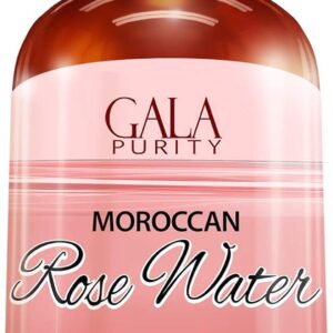 Pure Rose Water, Large 4oz (Moroccan) Made from Petals: 100% All Natural Rosewater Bottle - Best Complete Facial & Skin Toner, Hair Oil, Moisturizer and Cleanser - Makes a Great Rose Tub Tea