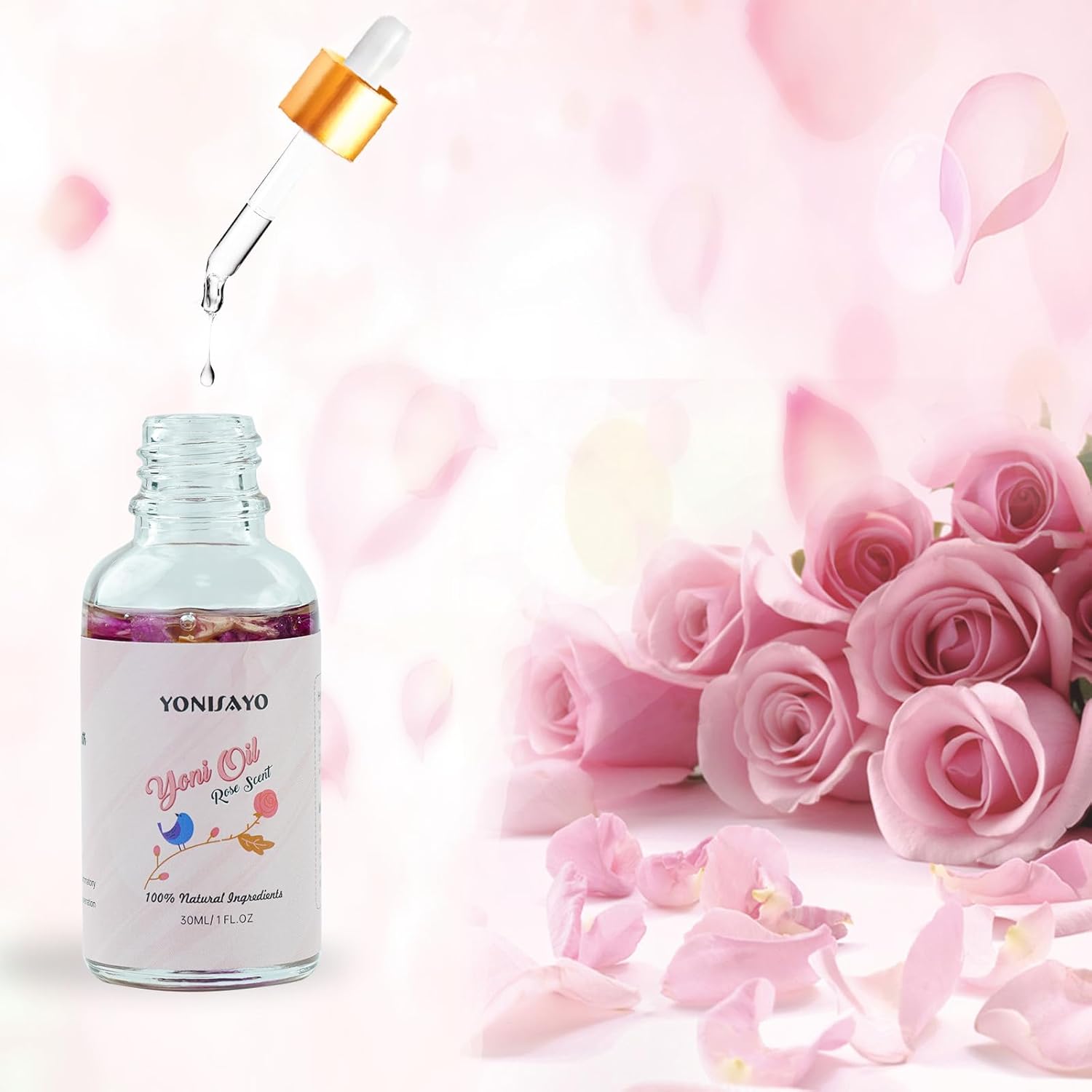 Yoni Wash Yoni Oil Set for Women, Feminine Wash with Cleaning Factor, Remove Odor, pH Balance for Women and Vaginial Deodorants, 6.7 fl.oz Intimate Wash, Natural Feminine Oil 30ml, Rose - Image 3