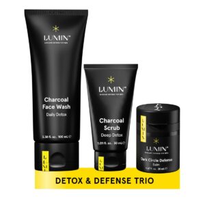 Lumin Skin Care Set Routine for Men - Boss Trio - Men's Facial Care Kit, Men's Skincare Routine Banish Dark Circles, Puffiness, Clogged Pores - 2 Month Supply
