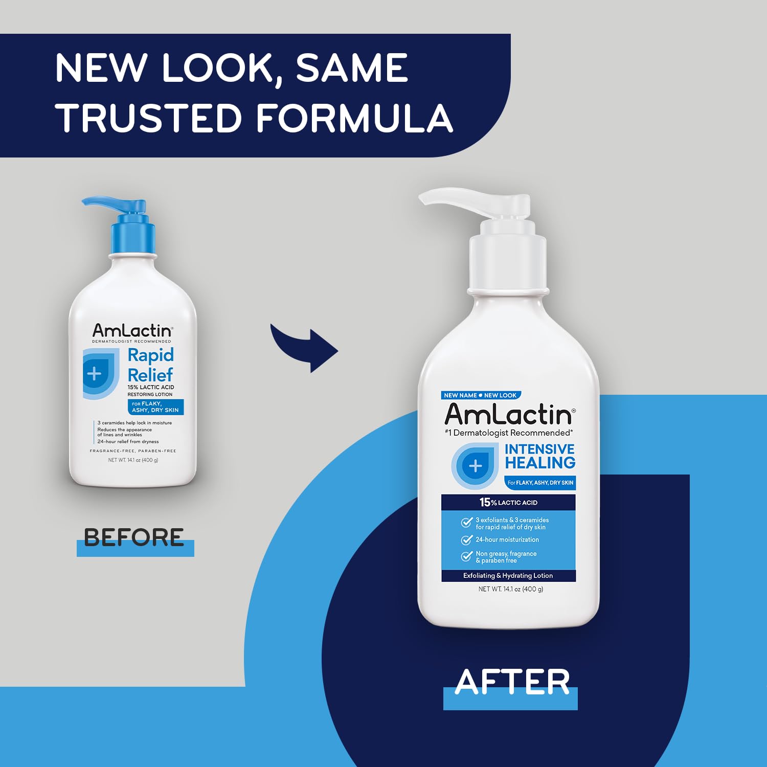 AmLactin Intensive Healing 12 oz Cream Tub and 14.1 oz Lotion for Dry Skin - Image 5