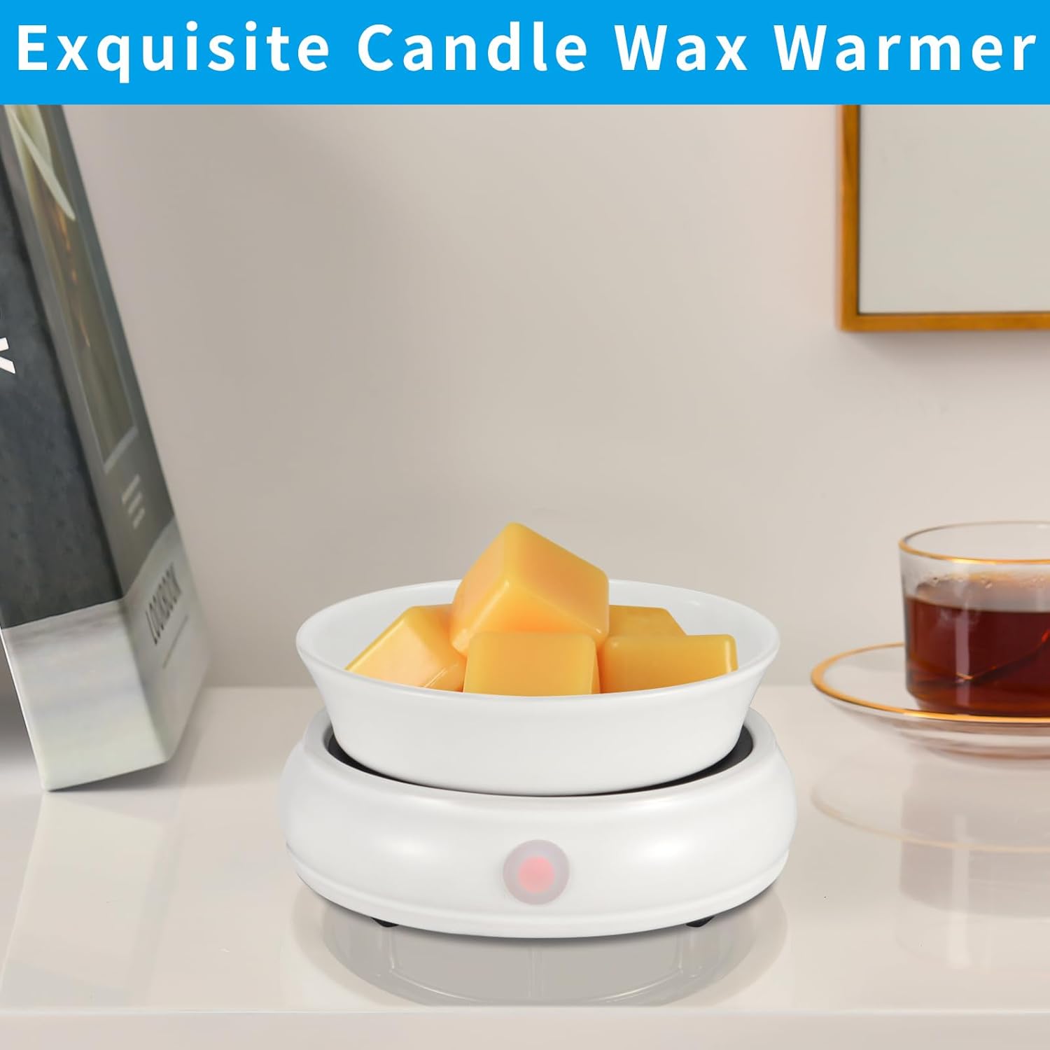 Ceramic Wax Warmer, Electric Wax Melt Warmer,3 in1 Home Fragrance Wax Burner, Scented Candle Wax melters as Gift for Women,mom and Grandma(White)… - Image 4