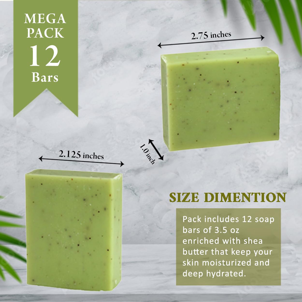 Lemon Myrtle Triple Milled Natural Soap Bars 12 Pack Moisturizing 3.5oz with Shea Butter - Image 6