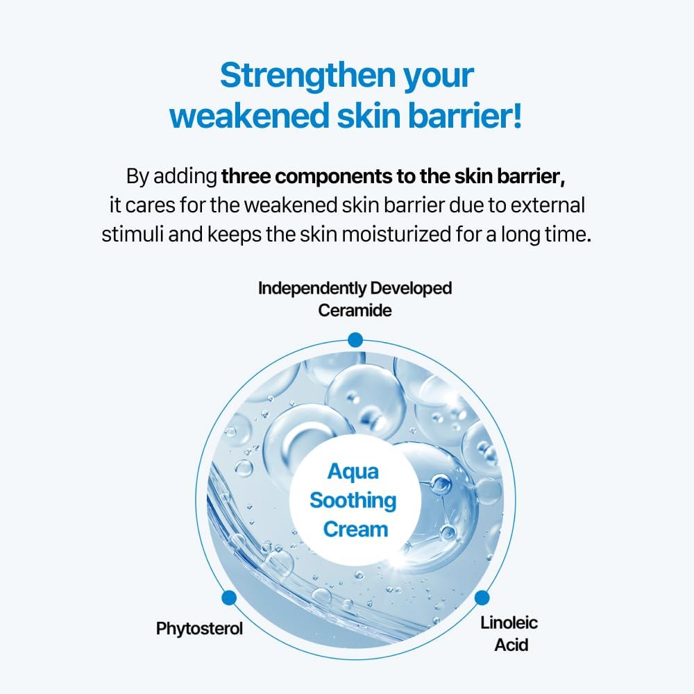 Real Barrier Aqua Soothing Cream 1.7 Oz Sensitive Skin Hyaluronic Acid Facial Moisturizer - Image 6
