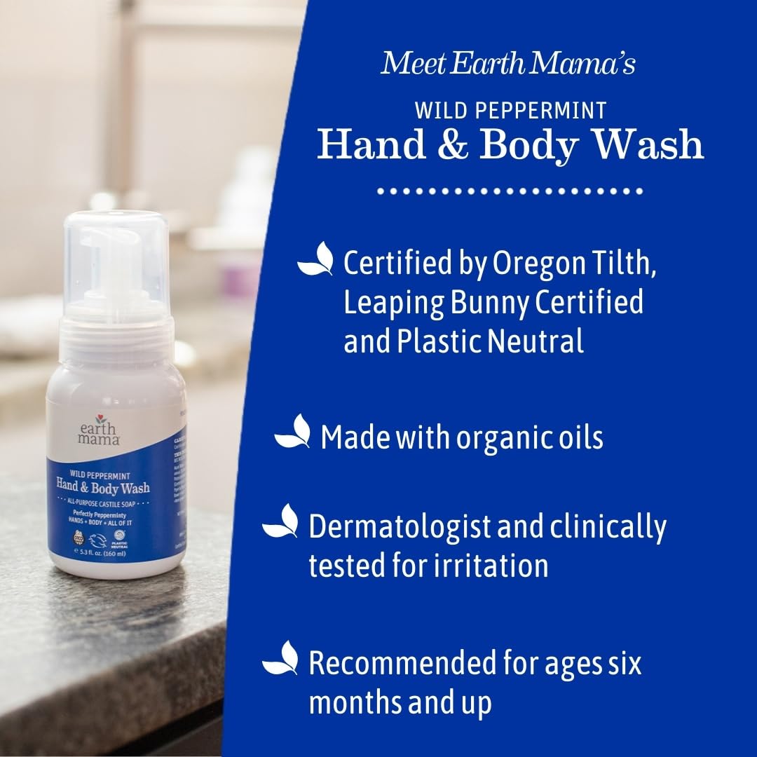 Earth Mama Wild Peppermint Foaming Hand and Body Wash Refill 34 fl oz 2-Pack - Image 7