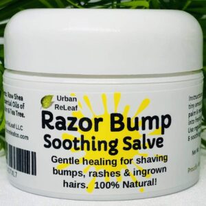 Urban ReLeaf RAZOR BUMP Soothing Salve! 1 oz. Quickly soothe bumps, rashes, ingrown hairs & razor burn. 100% Natural, Vegan. Pure Shea, Tea Tree, Lemon Balm. For face, neck, bikini, body!