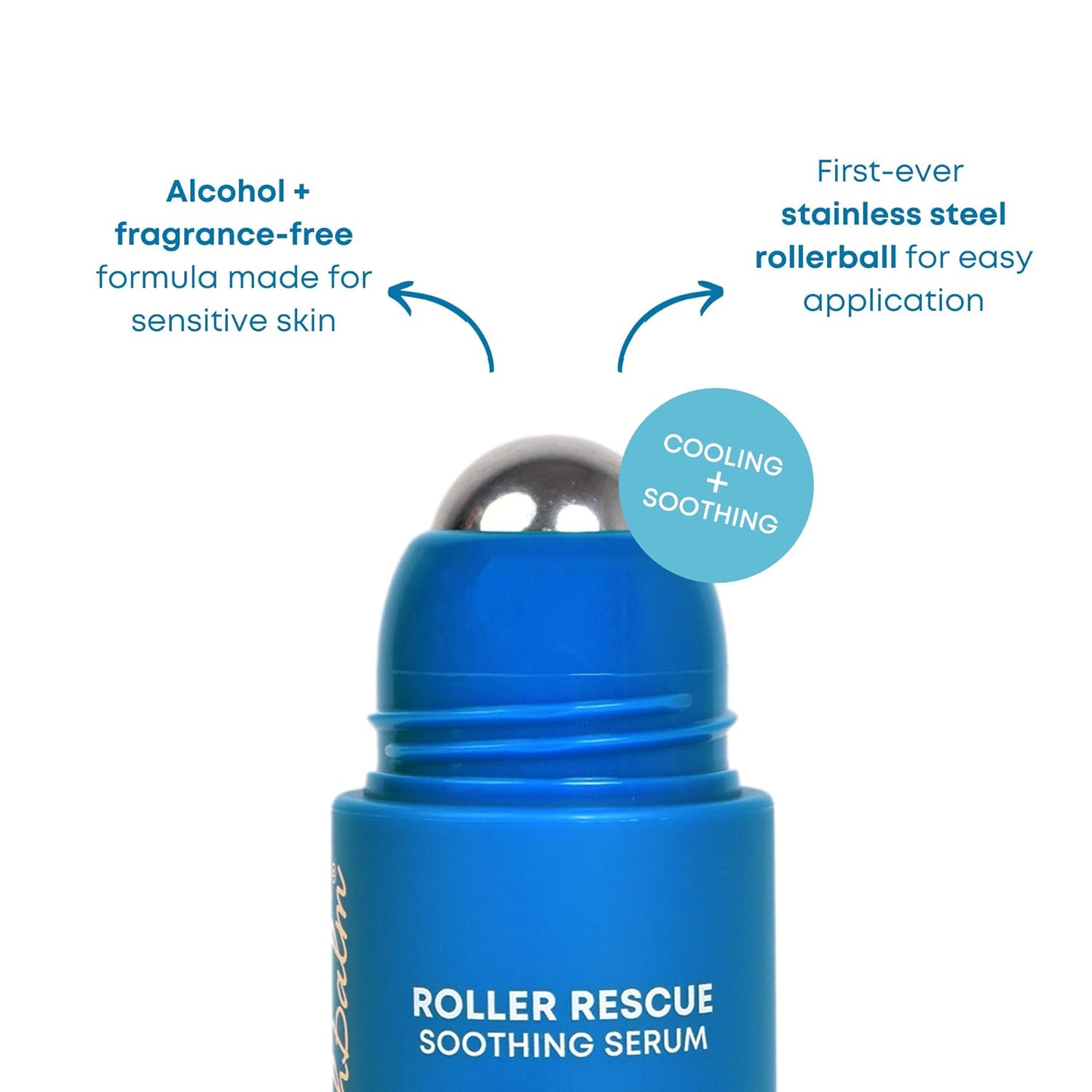 Bushbalm Roller Rescue Ingrown Hair Serum, Includes AHA and BHA - Exfoliating, Soothing, Cooling for Intimate Areas, Underarms - Helps With Razor Bumps and Ingrown Hairs, Blue 50 ml - Image 3
