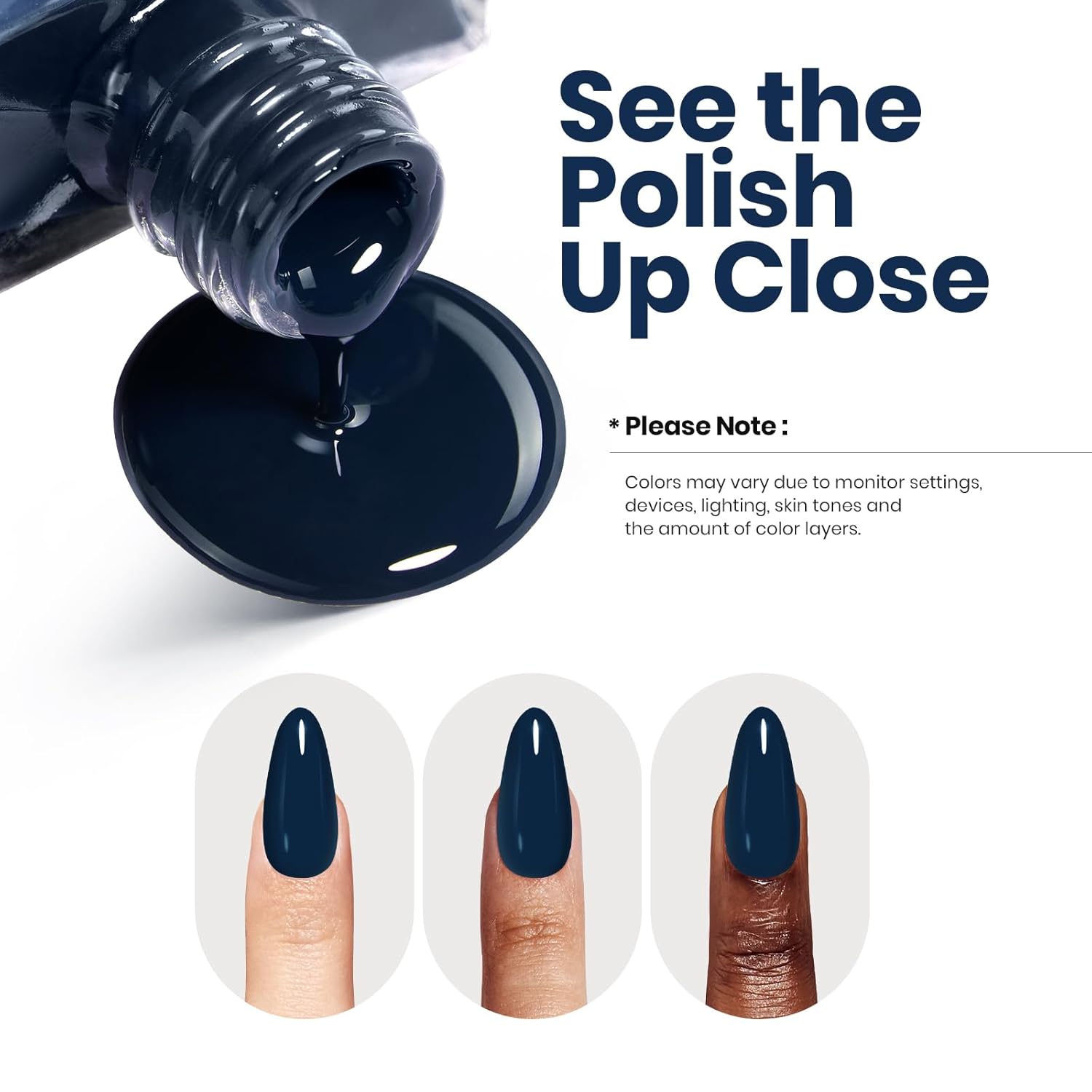 Beetles Dark Blue Nail Polish-1Pcs 15ml Fast Drying Nail Polish Winter Nail Polish Nail Lacquer Glossy Finish Nail Art Design for Women,Up to 8 Days of Wear, 0.51 FL OZ - Image 7