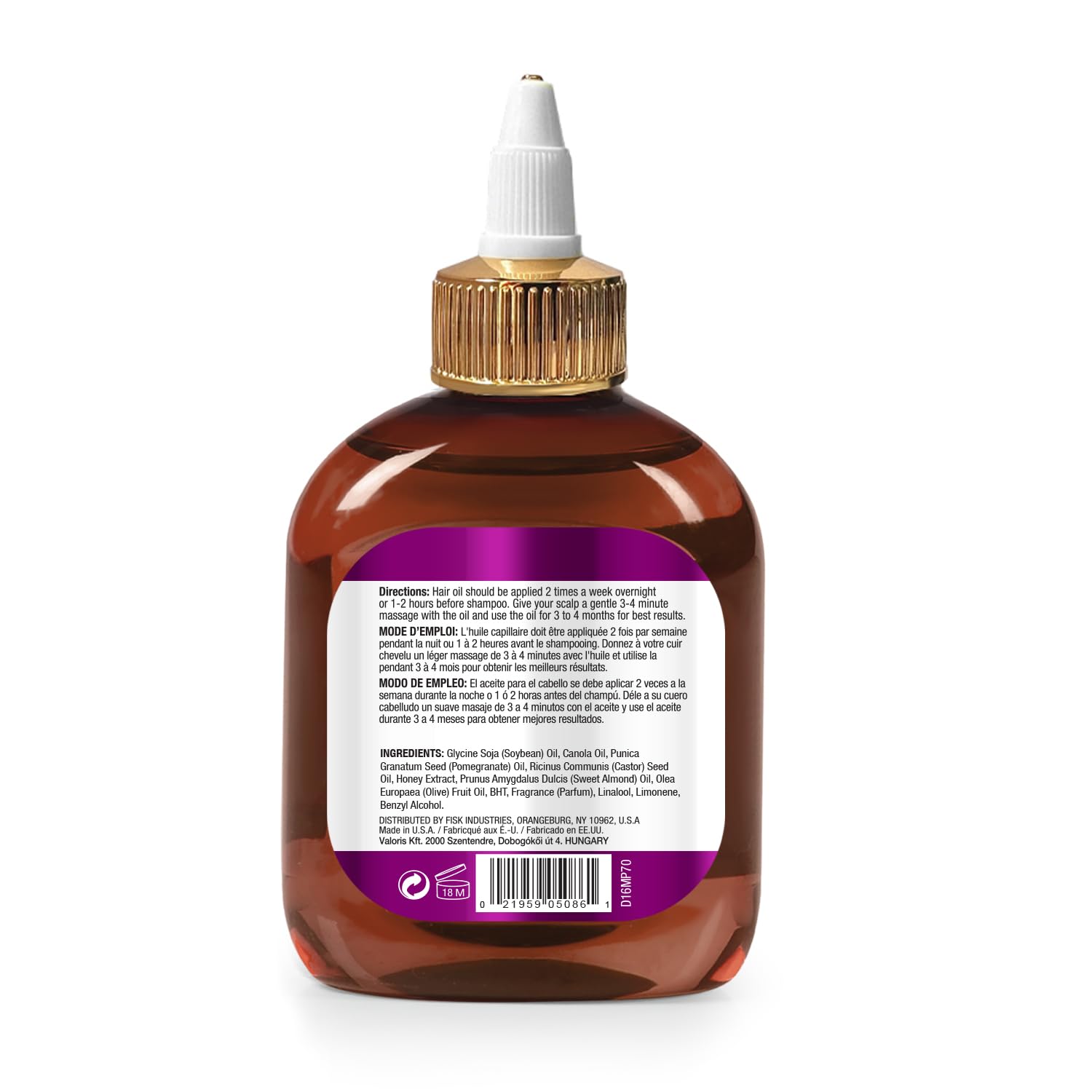 Difeel Pomegranate Manuka Honey Hair Oil 7.1 oz for Enhanced Growth and Deep Moisture - Image 2
