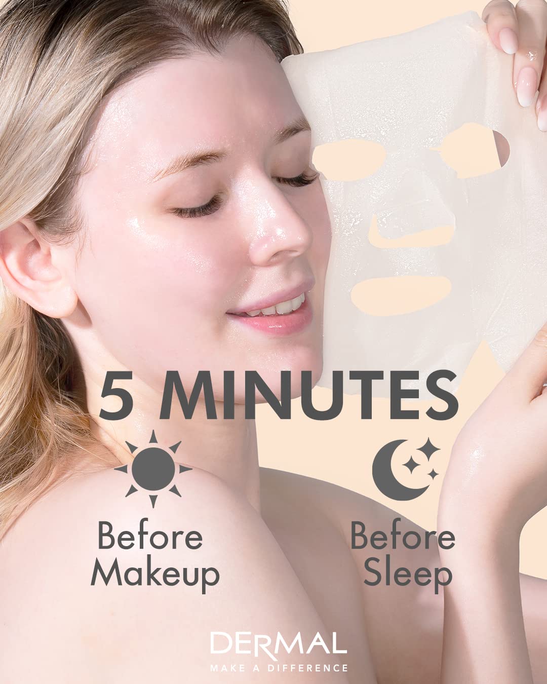 DERMAL 78 Combo Pack Collagen Essence Korean Face Mask - Hydrating & Soothing Facial Mask with Panthenol - Hypoallergenic Self Care Sheet Mask for All Skin Types - Natural Home Spa Treatment Masks - Image 7