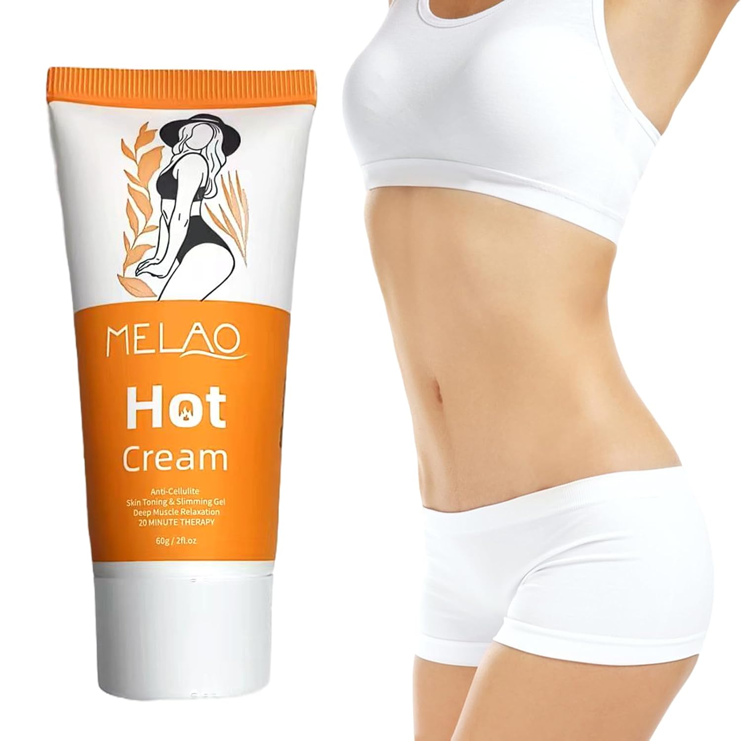Elitzia Anti Cellulite Cream for Belly Slimming Gel Fat Burning Deep Muscle Relaxation Hot Sweat for Women and Men Hot Cream for Thighs Abdomen ETHC02 60g Home Use 2 fl.oz