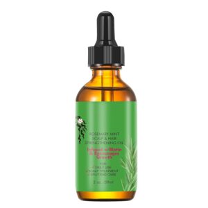 Rosemary Hair Growth Oil and Serum - Dry Scalp Treatment, Hair Thickening Products for Women, Hair Loss Essential Oils for Diffuser (2OZ)
