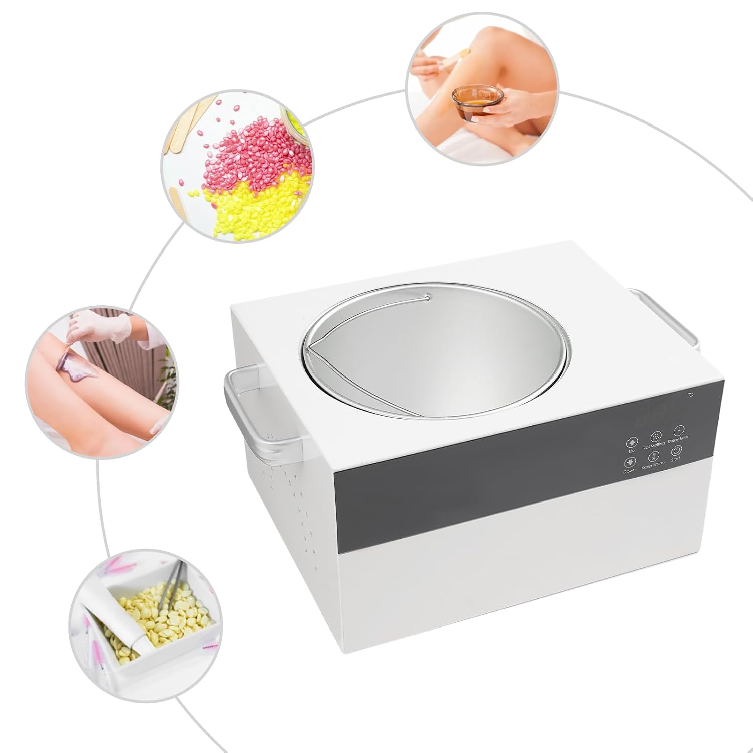 Professional 2.5L Wax Warmer for Hair Removal, Fast Heating in 5 Mins, Digital Display Non-stick Wax Pot, Adjustable Temperature 86-275°F, Portable Wax Warmer Ideal for Home and Salon Use - Image 7