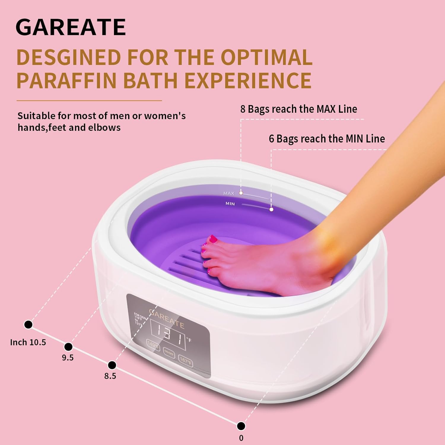 Paraffin Wax Machine for Hand and Feet - Paraffin Wax Machine 3500ML with 6 Pcs Paraffin Bath Wax,Personal Home SPA Moisturizing and Exfoliating Kit for Hands and Feet,Keep Warm Paraffin Wax(White) - Image 5