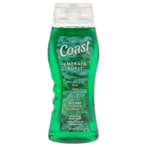 Coast Emerald Burst Body Wash - Hydrating Body Wash - Gentle Cleansing Body Wash for Dry Skin with Moisturizing Aloe Formula - Fresh Scent - 18 oz