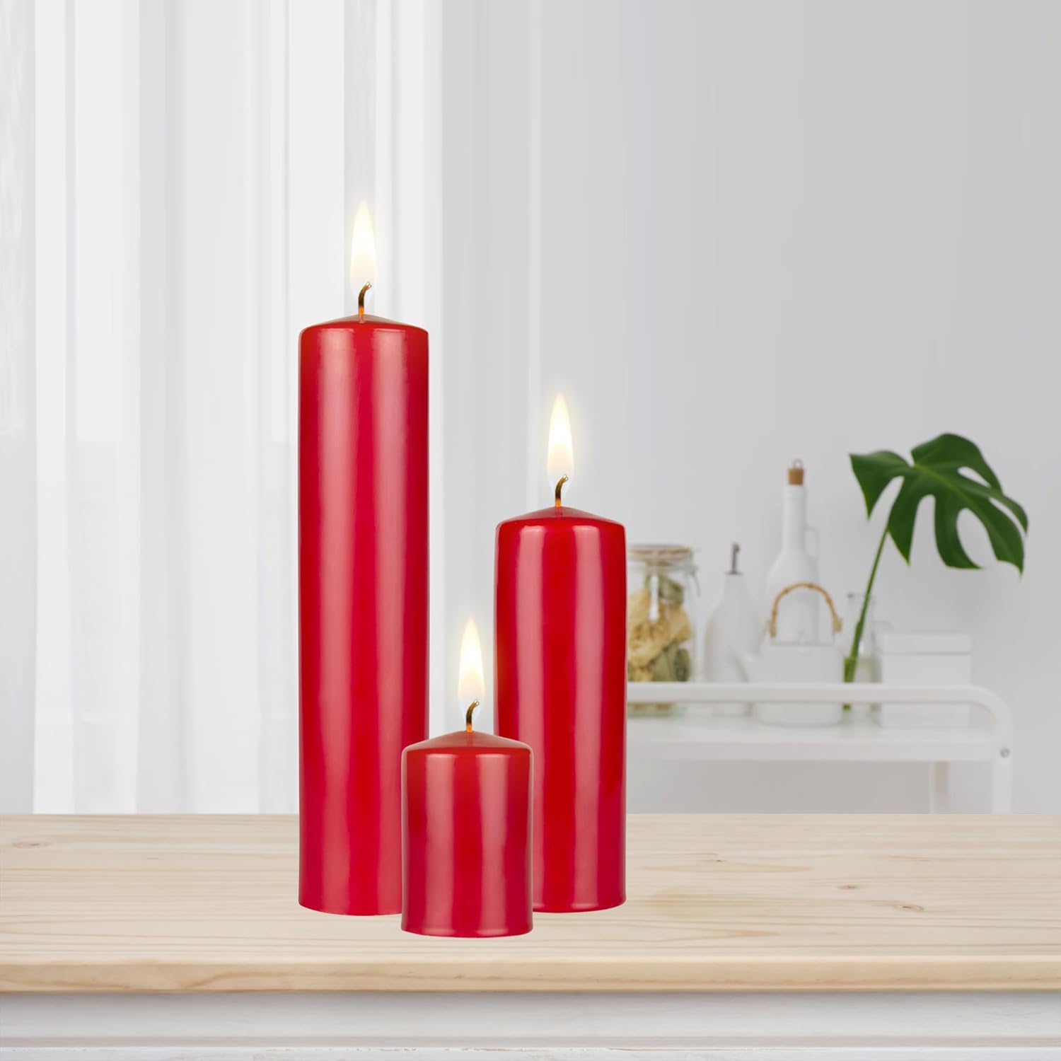 Mega Candles 6 pcs Unscented Solid Dome Top Red Pillar Candles, Hand Dipped Overlay Wax Candle 2 Inch x 6 Inch, Home Décor, Spas, Weddings, Celebrations, Party, Events, Memorials, Vigils, Prayers - Image 4