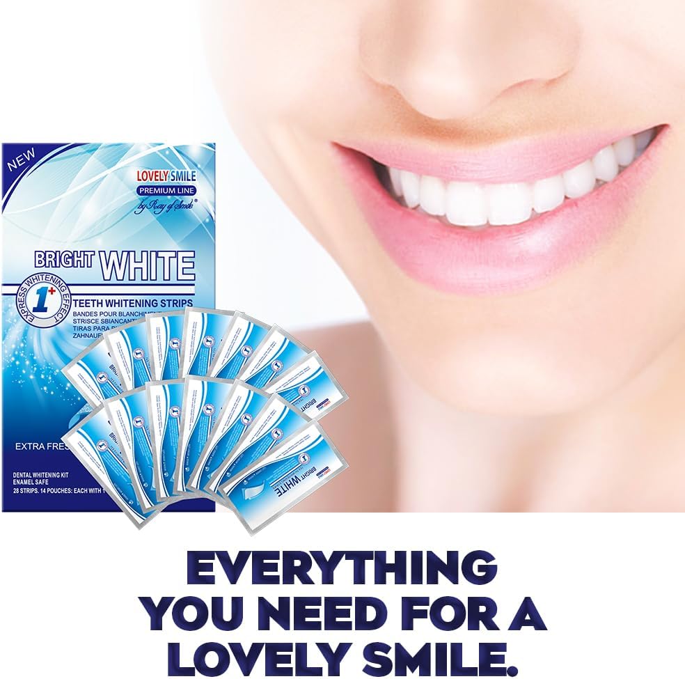 Lovely Smile Premium Line 50 Teeth Whitening Strips for 25 Applications - White Teeth in 1 Hour - Enamel Safe - No Slip and No Sensitivity - Dental Whitener Kit by Ray of Smile - Image 5
