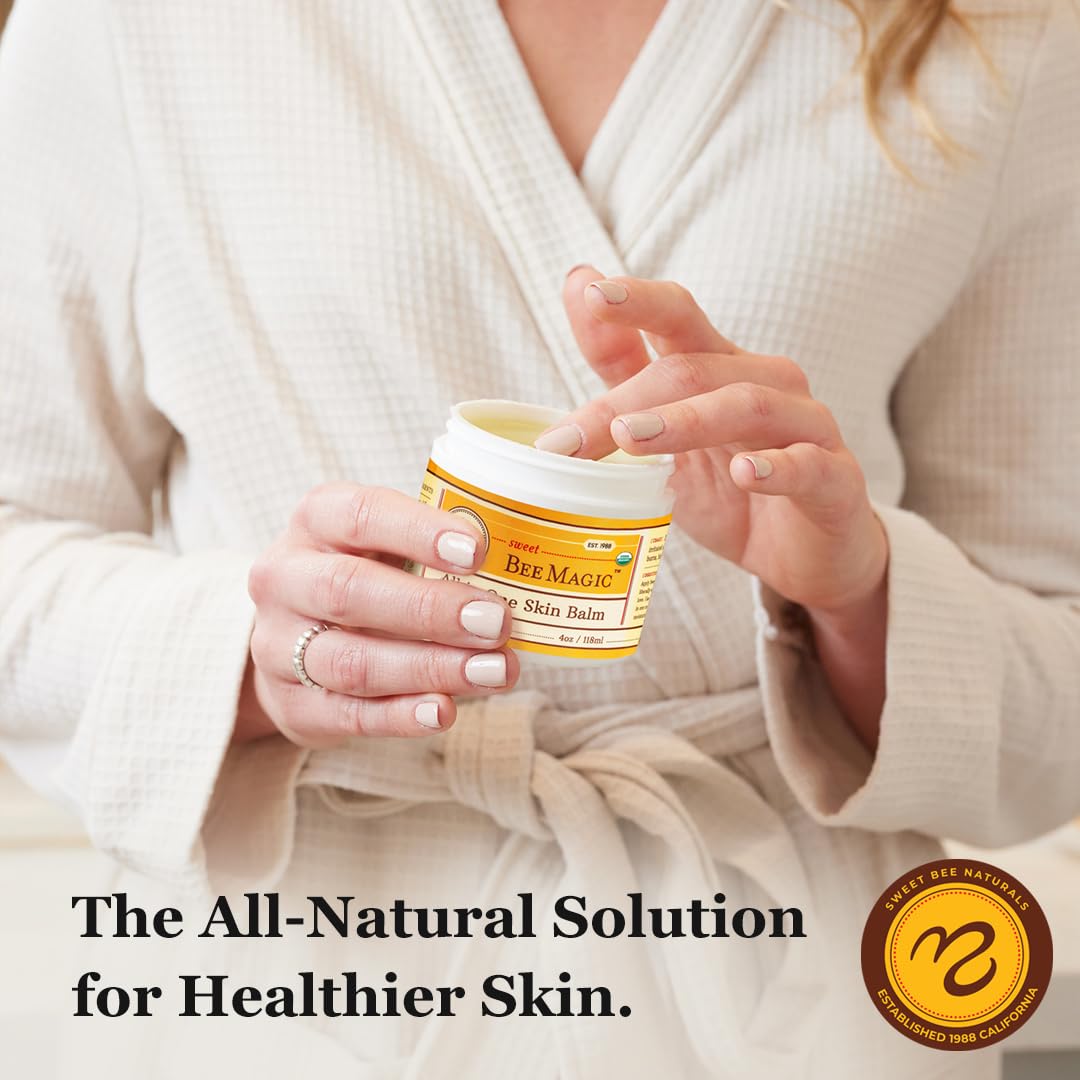 Sweet Bee Naturals Organic Face and Body Balm Ointment Set 4 x 4oz Jars - Image 5