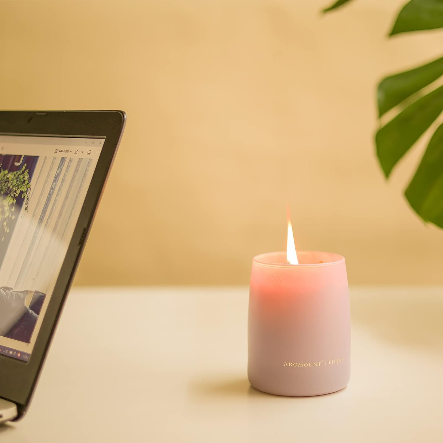 10oz Cranberry Rose Scented Soy Wax Candle with Rose Quartz Crystal 55 Hour Burn Time - Image 7