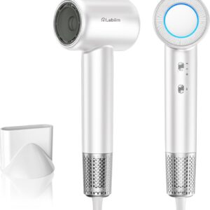 Hair Dryer, High-Speed Ionic Low Noise Blow Dryer with Brushless Motor for Fast Drying, Thermo-Control Quiet Compact Hair Blow Dryer, Hairdryer with 1 Nozzle Attachments for Home Salon Travel
