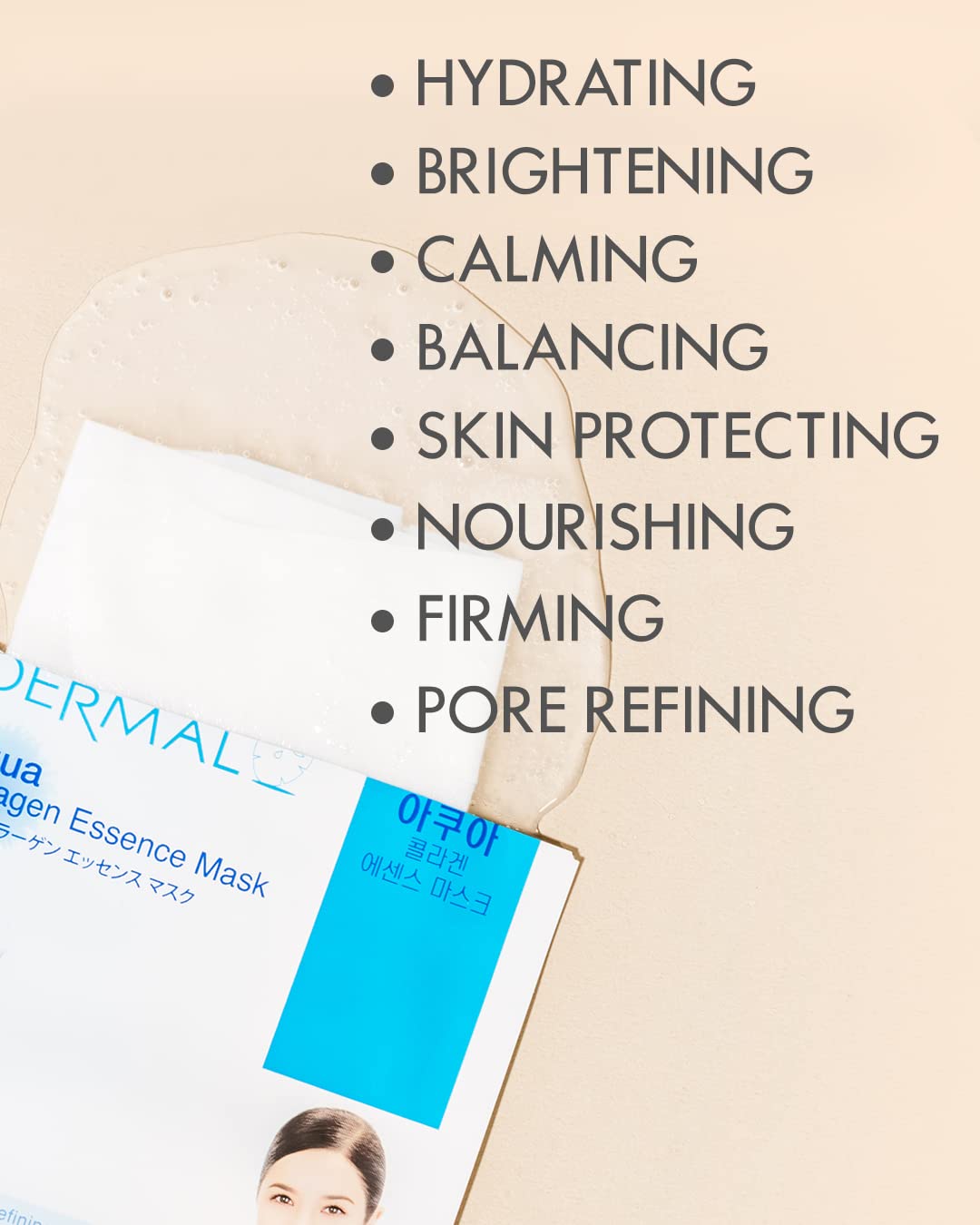 DERMAL 78 Combo Pack Collagen Essence Korean Face Mask - Hydrating & Soothing Facial Mask with Panthenol - Hypoallergenic Self Care Sheet Mask for All Skin Types - Natural Home Spa Treatment Masks - Image 4