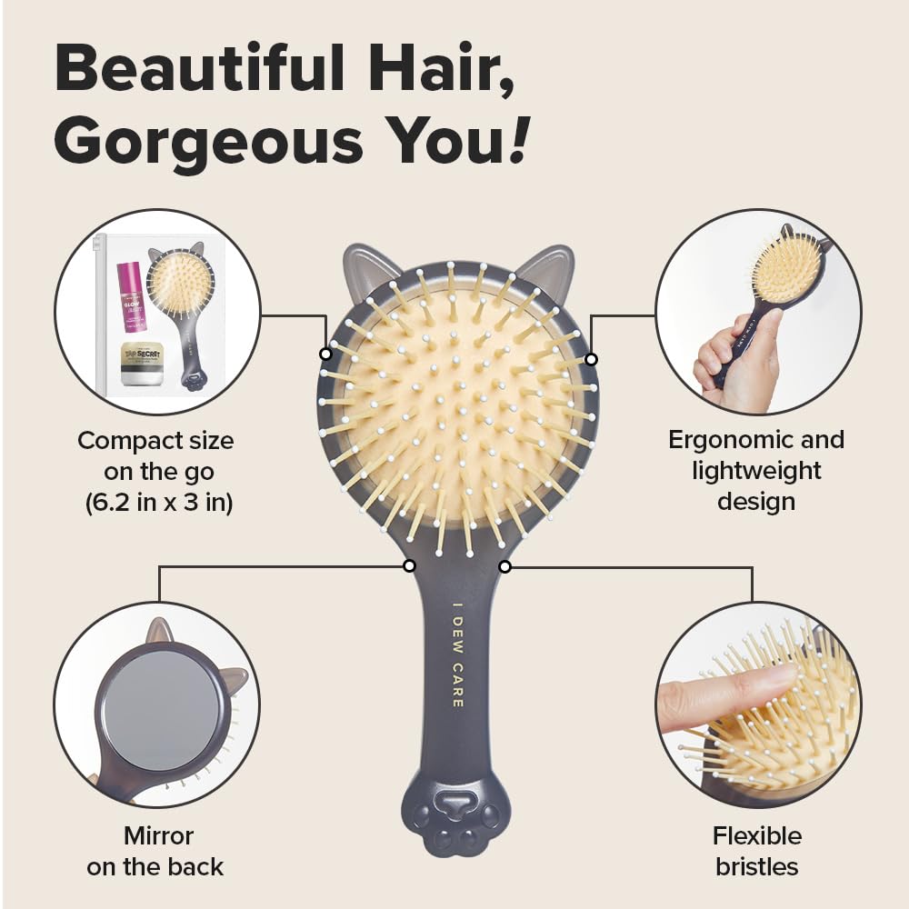 I DEW CARE Biotin Clarifying Dry Shampoo 4 oz with Detangling Brush All Hair Types Non-aerosol Benzene-free - Image 7