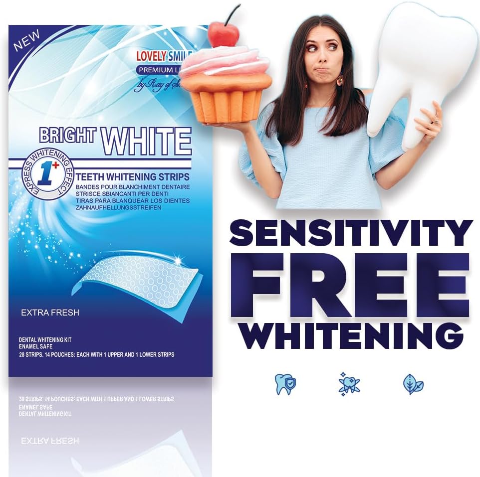 Lovely Smile Premium Line 50 Teeth Whitening Strips for 25 Applications - White Teeth in 1 Hour - Enamel Safe - No Slip and No Sensitivity - Dental Whitener Kit by Ray of Smile - Image 4