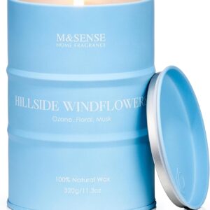 M&SENSE White Flowers Soy Scented Candles, Summer Natural Organic Clean Burning Candles 11.3oz 70 Hours Long Lasting, Floral Relaxing Aromatherapy Candles Gifts