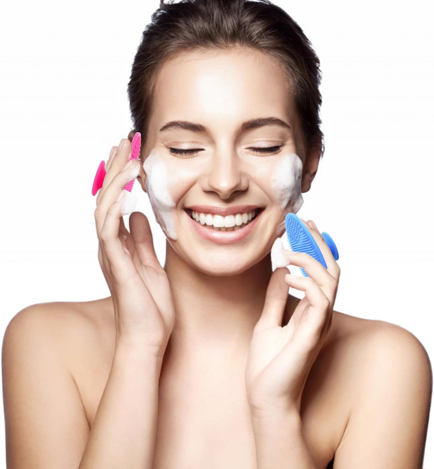 Silicone Facial Cleansing Brush Set 4 Pack Deep Cleaning Exfoliators for Pore Care - Image 2