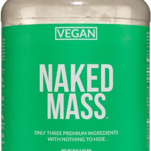 NAKED Vegan Mass - Natural Vegan Weight Gainer Protein Powder - 1,230 Calories, Non-GMO, Soy & Gluten Free, No Artificial Ingredients - 8LB Bulk - 11 Servings