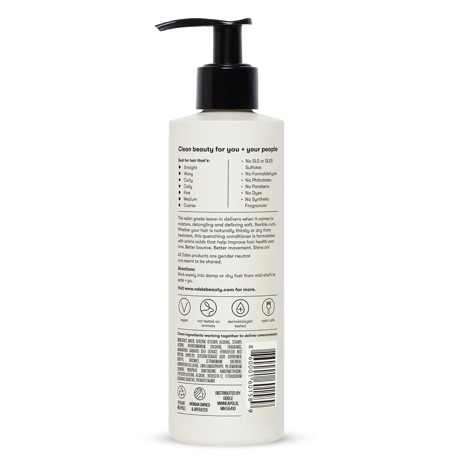 Vegan Leave-In Conditioner, for Deep Moisture, Detangling, Frizz Control, Weightless Shine, and All Hair Types + Textures, 8 fl oz - Image 9