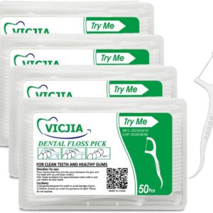 Tooth Floss Picks Unflavored Dental Floss for Teeth Tooth Picks Flossers,200 Count Floss Sticks for car,Home Tooth Pick Small