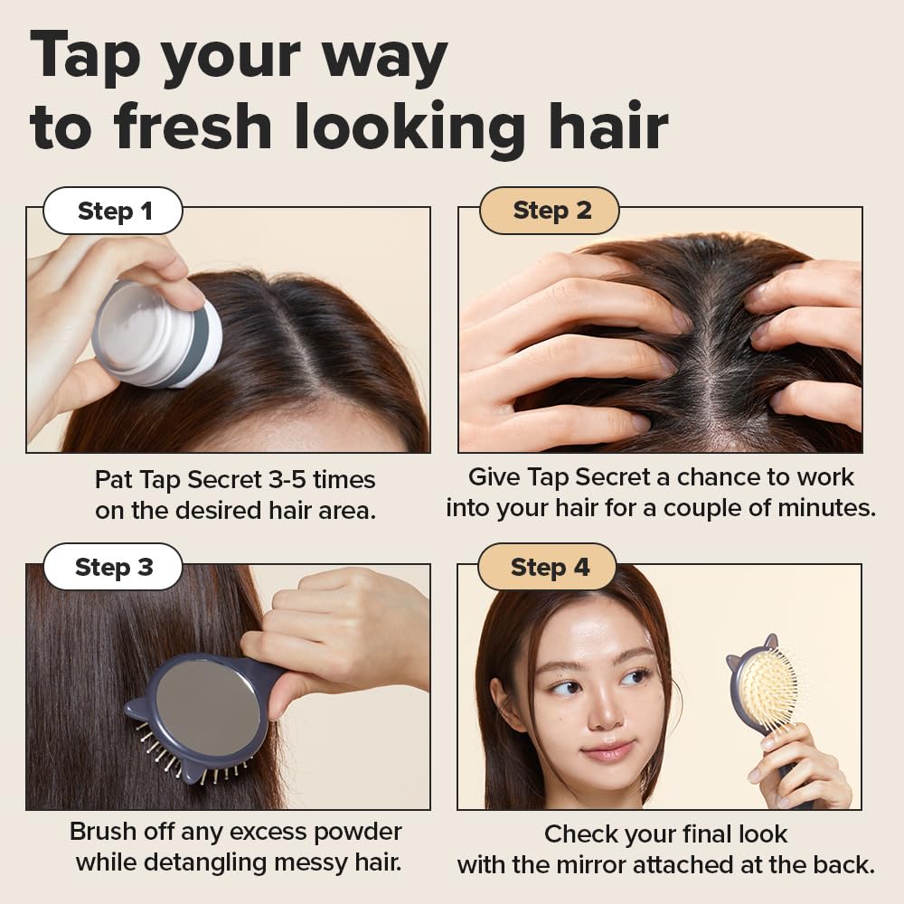 I DEW CARE Biotin Clarifying Dry Shampoo 4 oz with Detangling Brush All Hair Types Non-aerosol Benzene-free - Image 5