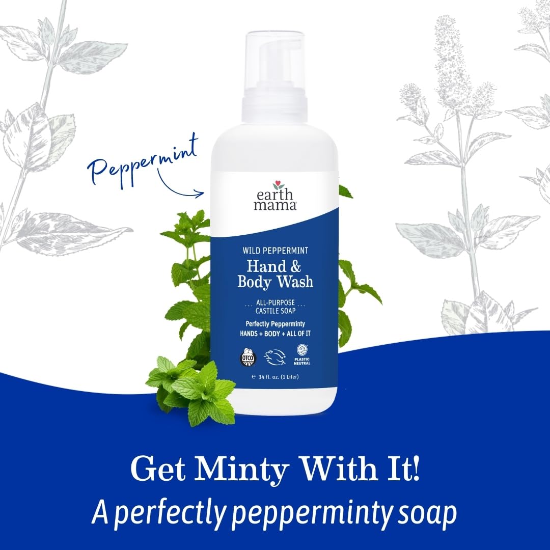 Earth Mama Wild Peppermint Foaming Hand and Body Wash Refill 34 fl oz 2-Pack - Image 8