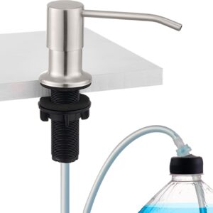 Built in Sink Soap Dispenser for Kitchen Sink, Countertop Sink Soap Dispenser Dispenser, Stainless Steel Kitchen Soap Pump Head with Extension Tube kit