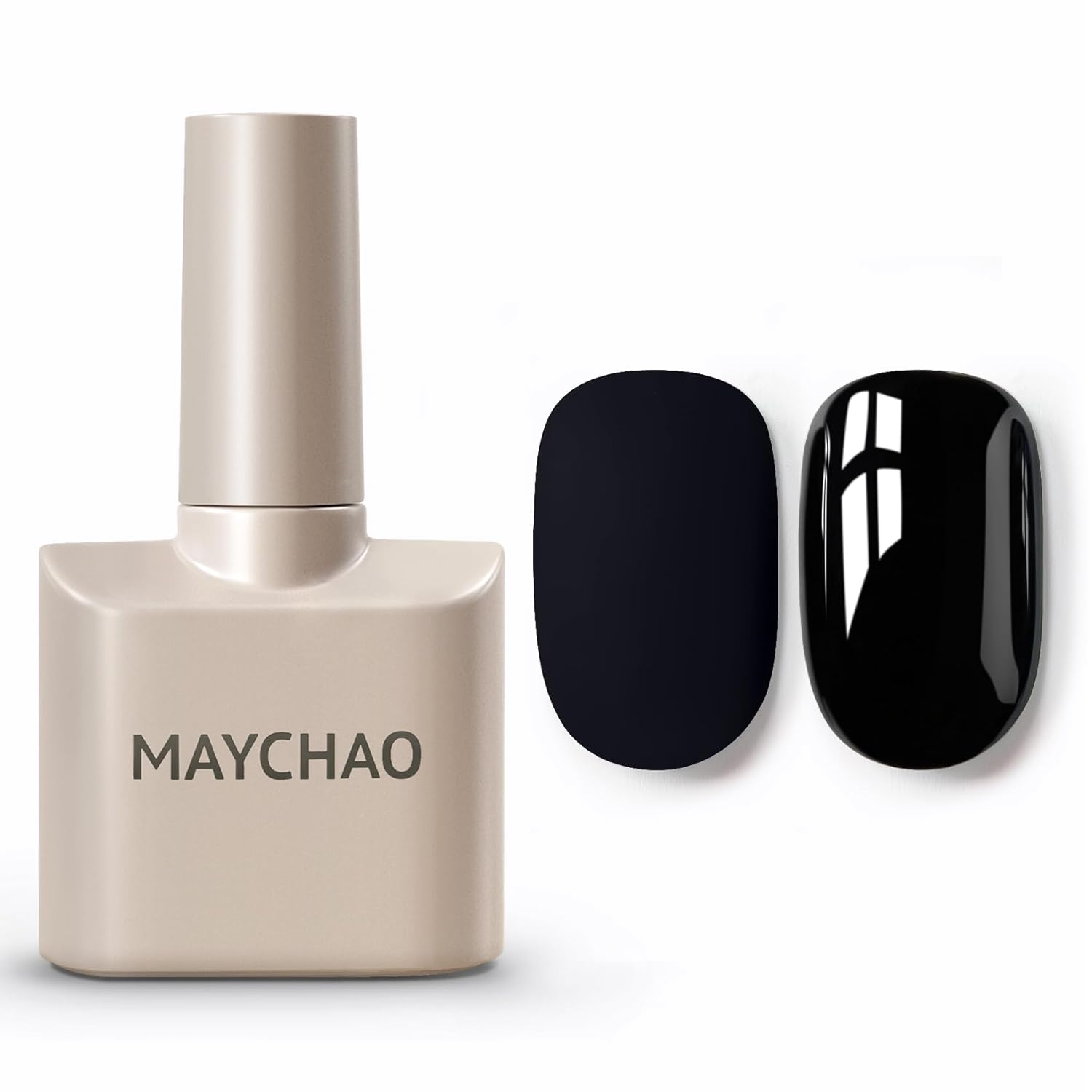 MAYCHAO 15ML Black Gel Nail Polish 1Pc Pure Black Nail Polish Soak Off UV LED Nail Gel Polish Nail Art Starter Manicure Salon DIY at Home, 0.5 OZ