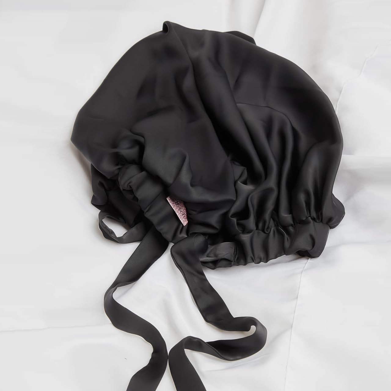 Kitsch XL Black Satin Sleeping Bonnet for Curly Hair - Adjustable Night Cap - Image 7