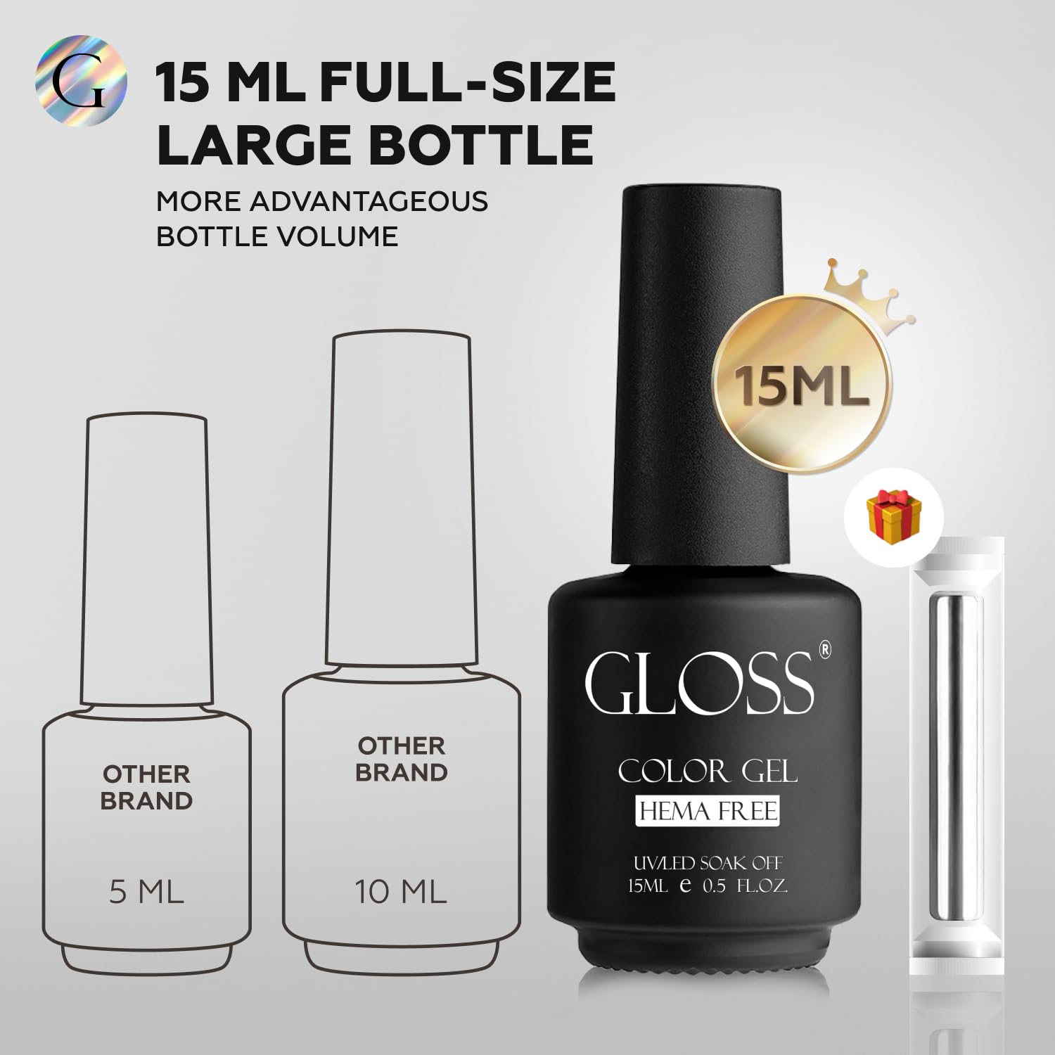 GLOSS Cat Eye Gel Nail Polish | Navy blue 15ml Hema-Free Soak Off UV Gel, Midnight Amethyst Magnetic Nail Polish, Holographic Glitter gel Varnish Art Manicure, Gifts for Girls - Image 7