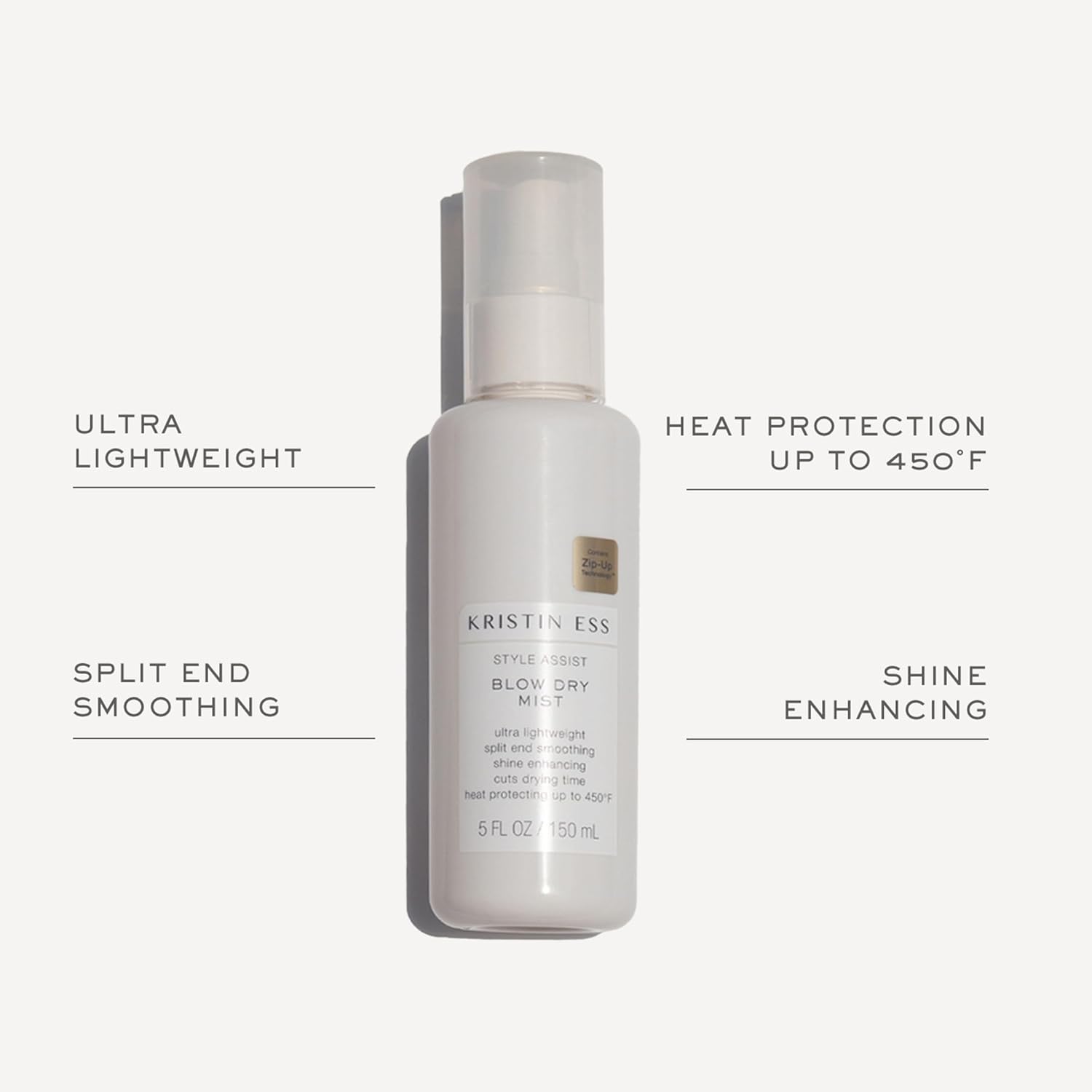 Kristin Ess Hair Weightless Shine Leave In Conditioner Spray for Curly, Straight & Dry Damaged Hair & Style Assist Blow Dry Mist Heat Protectant Spray - Image 6