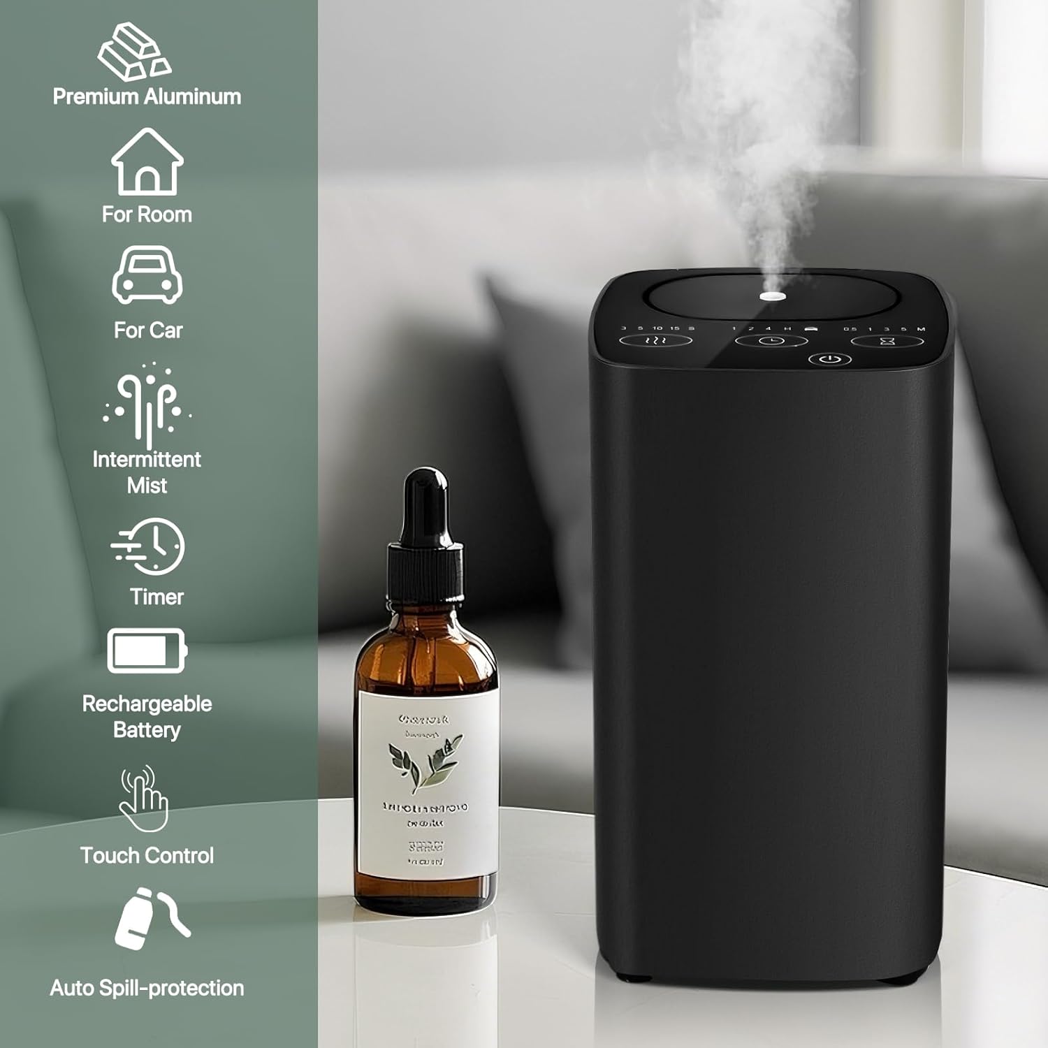 Portable Essential Oil Diffuser for Home, Car, Office, Travel - Timed Operation - Image 2