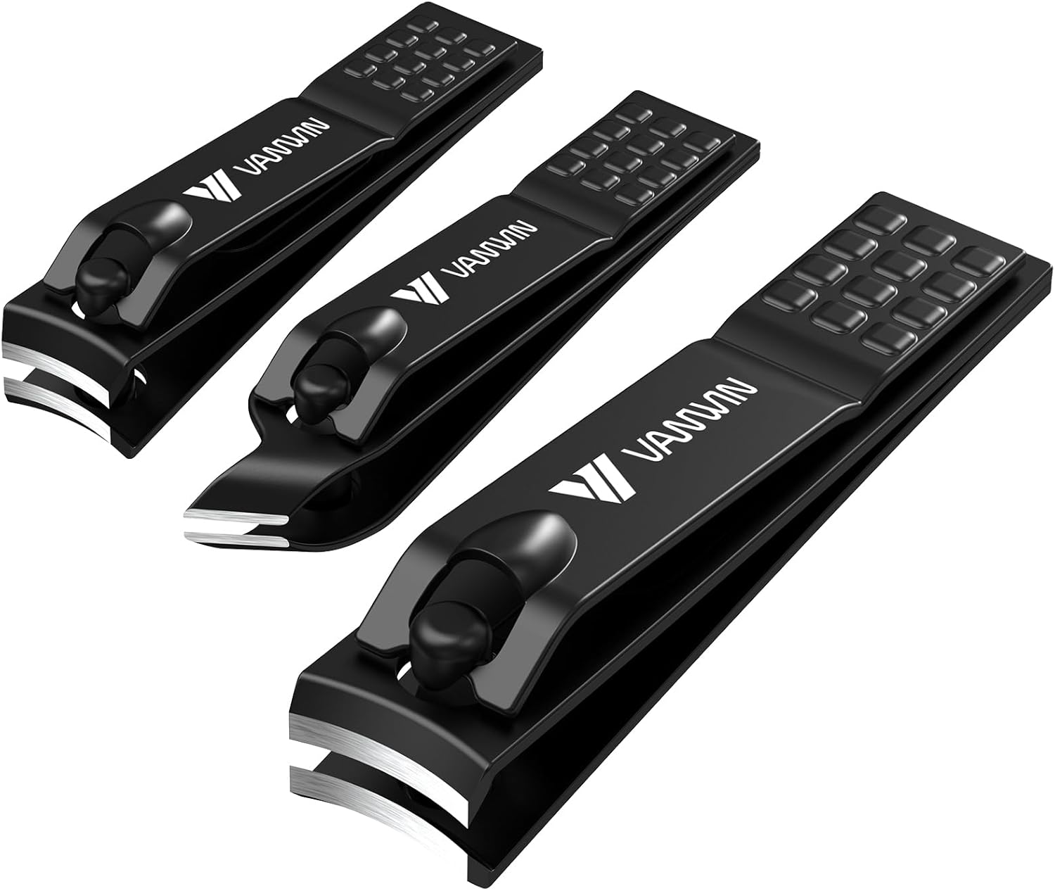 German Nail Clippers for Men, VANWIN Nail Clipper Set (4-Pack) Ultra Sharp Matte Stainless Steel Fingernail & Toenail Clippers with Glass Nail File, Nail Cutter Stocking Stuffers for Men Women Black - Image 8