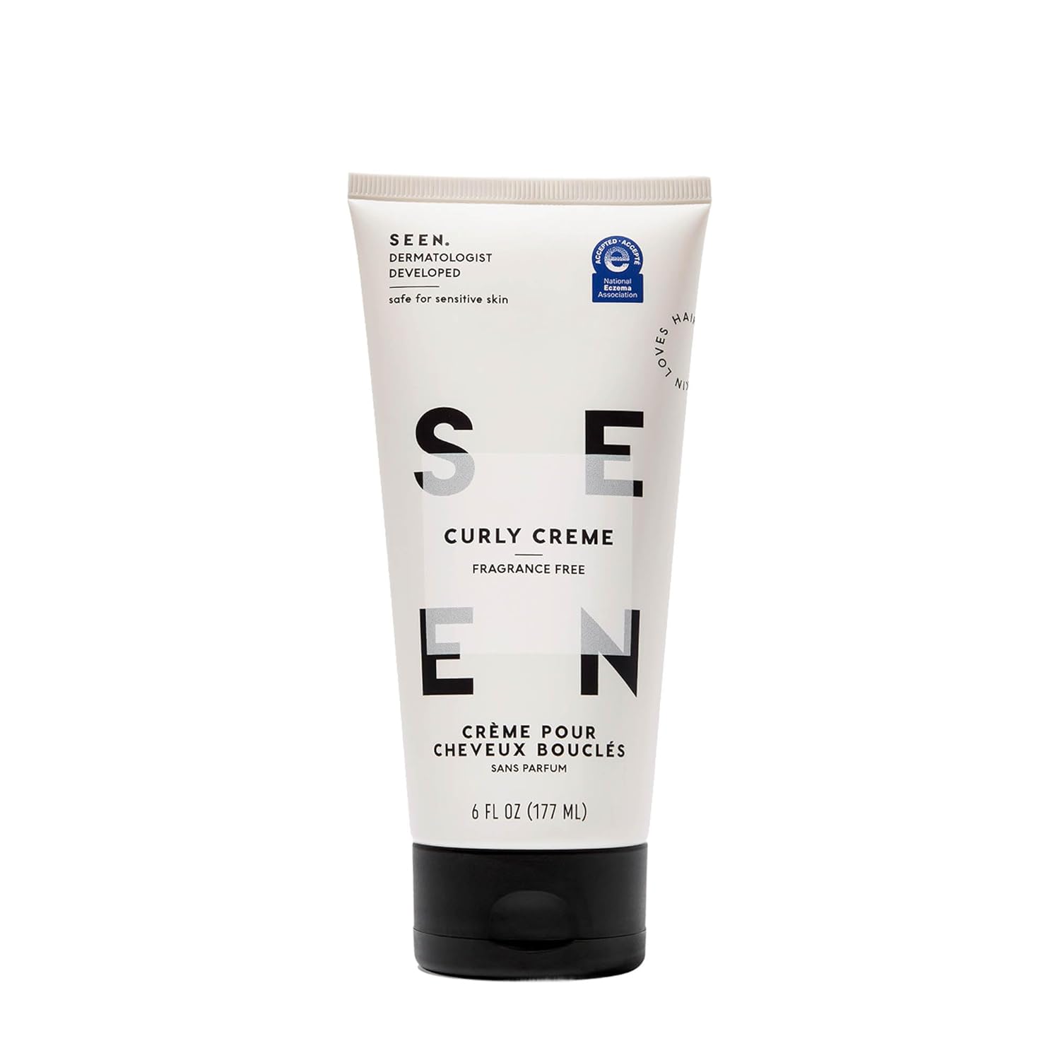 SEEN Curly Creme, Fragrance Free - Non-Comedogenic & Sulfate Free Curl Defining Styling Hair Cream- Anti Frizz- Heat Protectant- Safe for Sensitive Skin