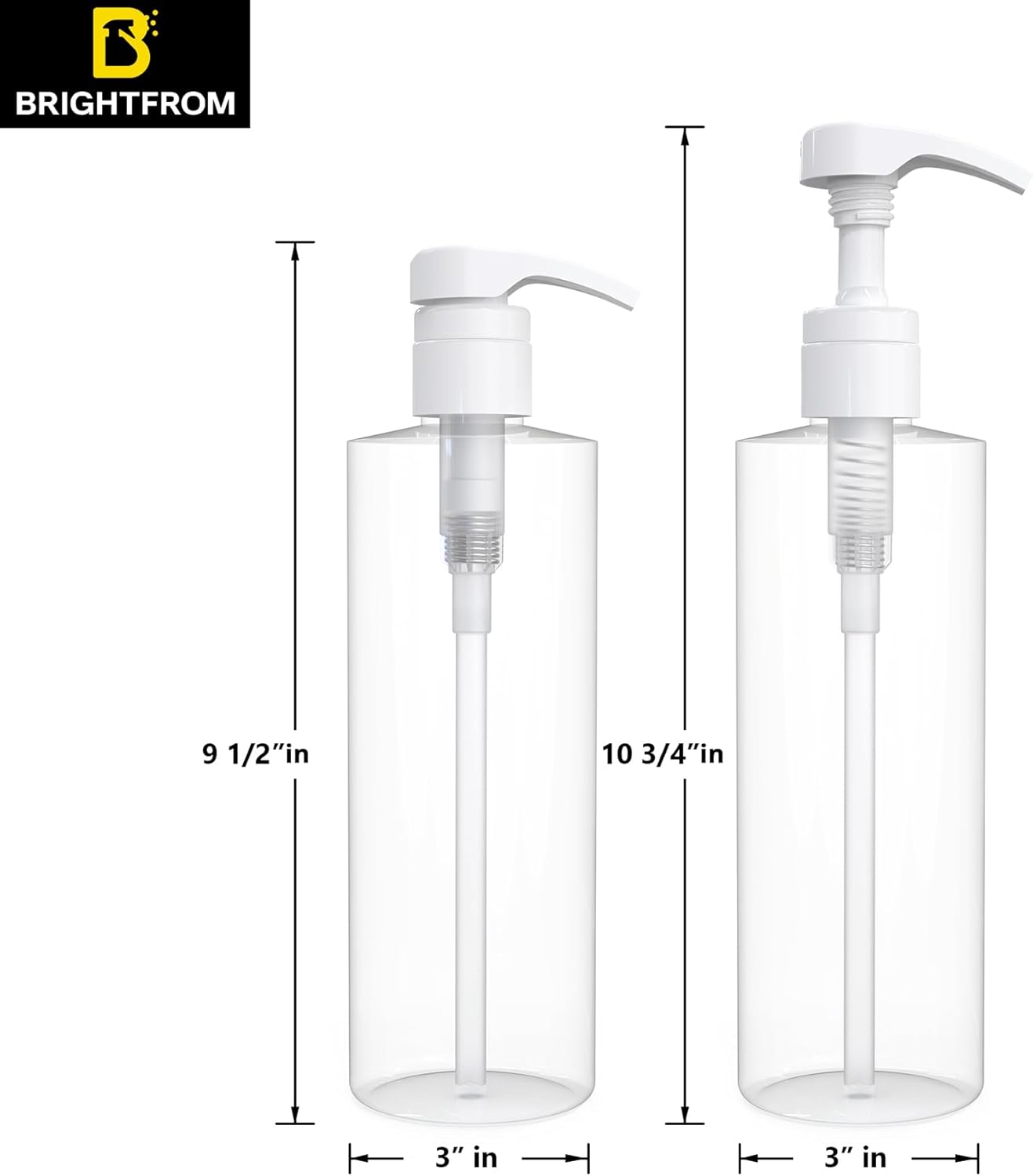 BRIGHTFROM 32 Ounce BPA-Free Shampoo Pump Bottles, 2 Pack - Image 3