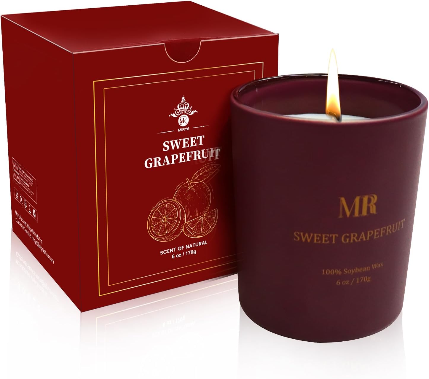 Mother's Day Gift Guide Scented Candles Gifts for Women - Sweet Grapefruit Aromatherapy Candle, 6oz Soy Candles for Home Scented, Birthday Valentines Day Gifts Candle for Mom, Wife, Sister, Friends