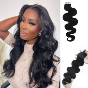 Tape in Hair Extensions Human Hair Black Women, Body Wave Hair Extensions Tape in Real Human Hair, Body Wave Real Human Hair Tape in Hair Extensions Human Hair ,Tape ins for Black Women 14Inch Skin Weft 20PCS 50Grams/Pack 40PCS 100G Suggested